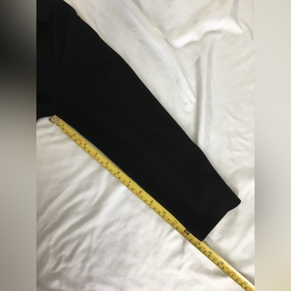 90’s EUC Express tricot rich black vneck collared 3/4 sleeve button down - Picture 6 of 9